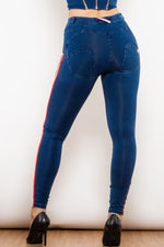 Load image into Gallery viewer, Side Stripe Skinny Jeans
