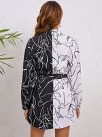 Load image into Gallery viewer, Printed Tie Waist Shirt Dress
