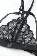 Load image into Gallery viewer, Strappy Three-Piece Lace Lingerie Set
