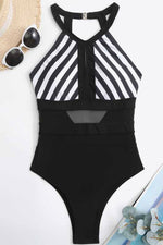 Load image into Gallery viewer, Striped Backless One-Piece Swimsuit
