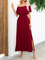 Load image into Gallery viewer, Off-Shoulder Slit Maxi Dress
