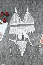 Load image into Gallery viewer, Lace Lingerie Three-Piece Set
