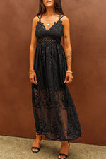 Load image into Gallery viewer, Lace Crisscross Back Sleeveless Maxi Dress
