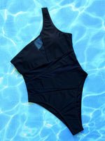 Load image into Gallery viewer, One-Shoulder Sleeveless One-Piece Swimsuit
