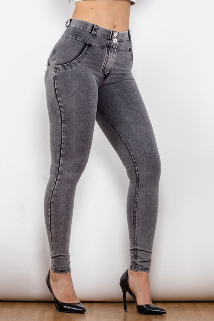 Nika Buttoned Skinny Long Jeans