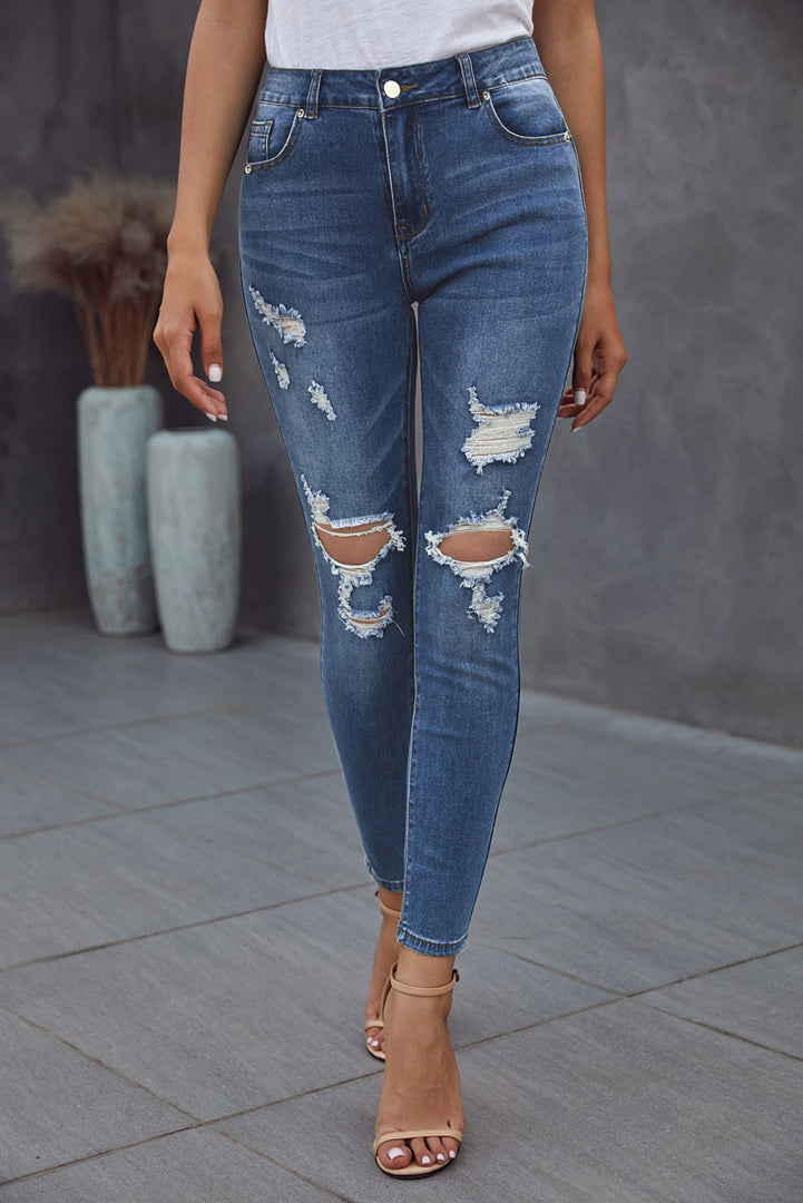 Nika Vintage Skinny Ripped Jeans