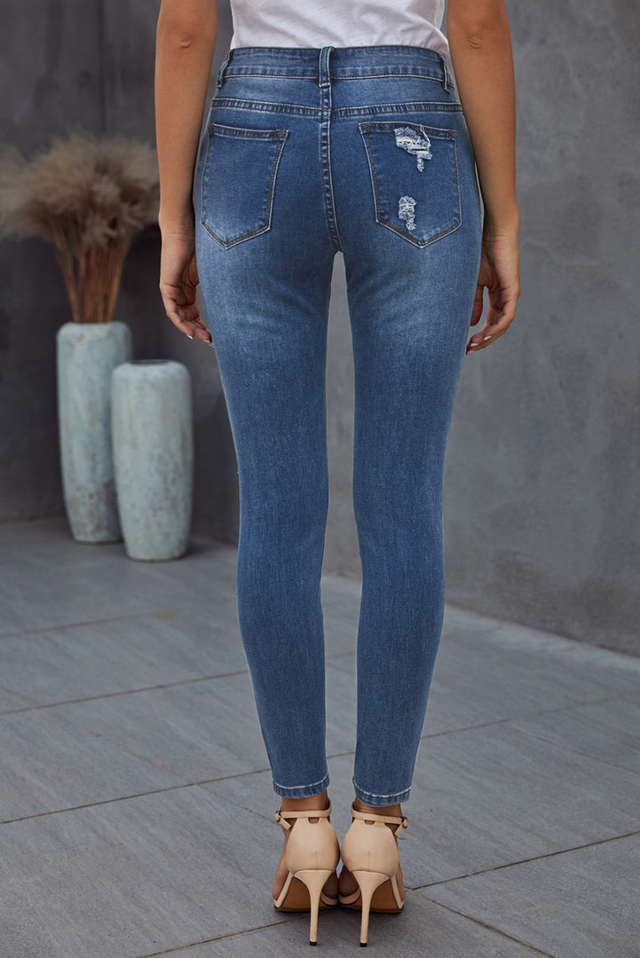 Nika Vintage Skinny Ripped Jeans