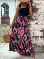 Load image into Gallery viewer, Floral Scoop Neck Sleeveless Maxi Dress
