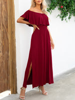 Load image into Gallery viewer, Off-Shoulder Slit Maxi Dress
