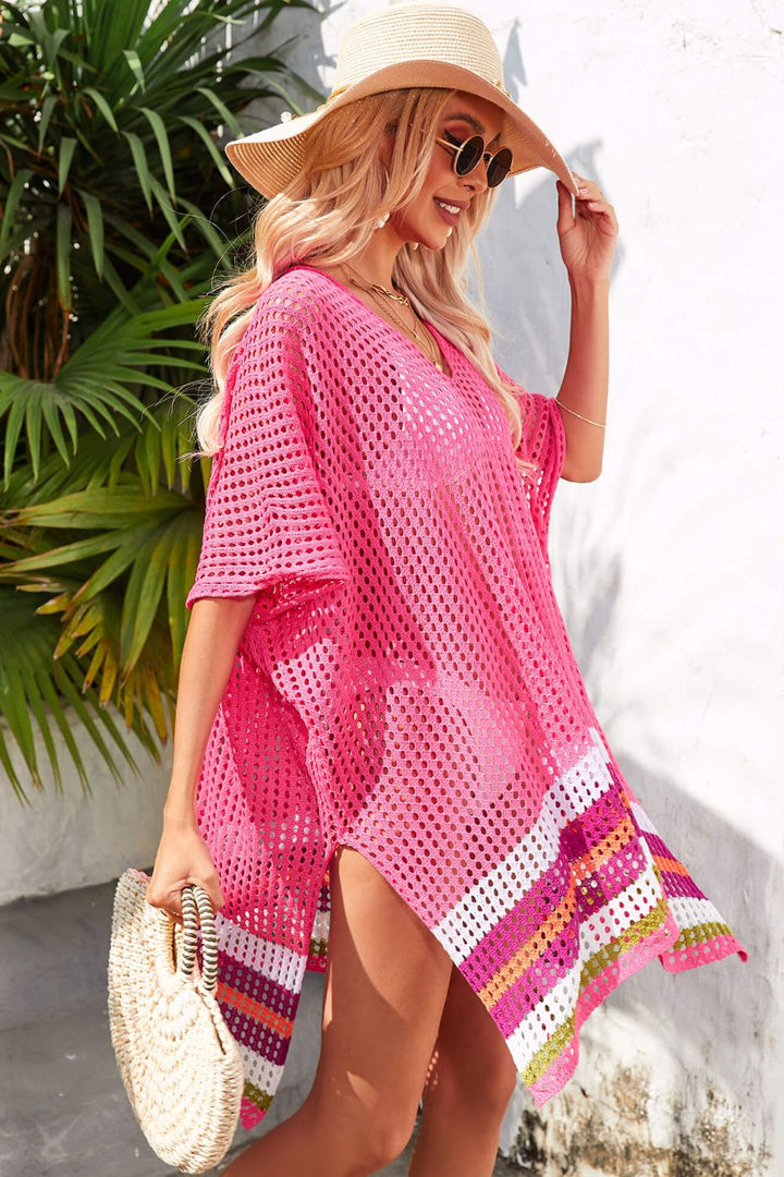 Rainbow Stripe Lux Slit Cover-Up