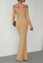 Load image into Gallery viewer, Off-Shoulder Long Sleeve Maxi Dress
