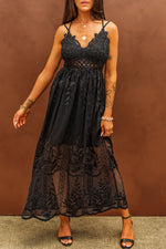 Load image into Gallery viewer, Lace Crisscross Back Sleeveless Maxi Dress
