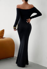 Load image into Gallery viewer, Off-Shoulder Long Sleeve Maxi Dress
