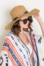 Load image into Gallery viewer, Justin Taylor Printed Belt Sunhat in Beige
