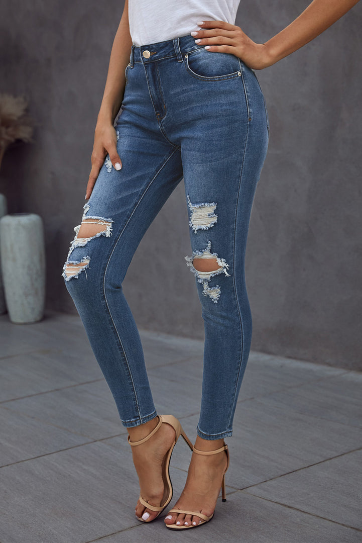 Nika Vintage Skinny Ripped Jeans