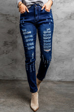 Load image into Gallery viewer, Nika Mid-Rise Waist Distressed Skinny Jeans
