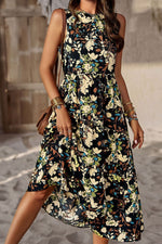 Load image into Gallery viewer, Printed Sleeveless Midi Dress with Pocket
