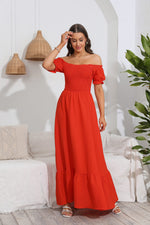 Load image into Gallery viewer, Smocked Off-Shoulder Maxi Dress
