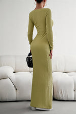 Load image into Gallery viewer, Long Sleeve Square Neck Maxi Bodycon Dress
