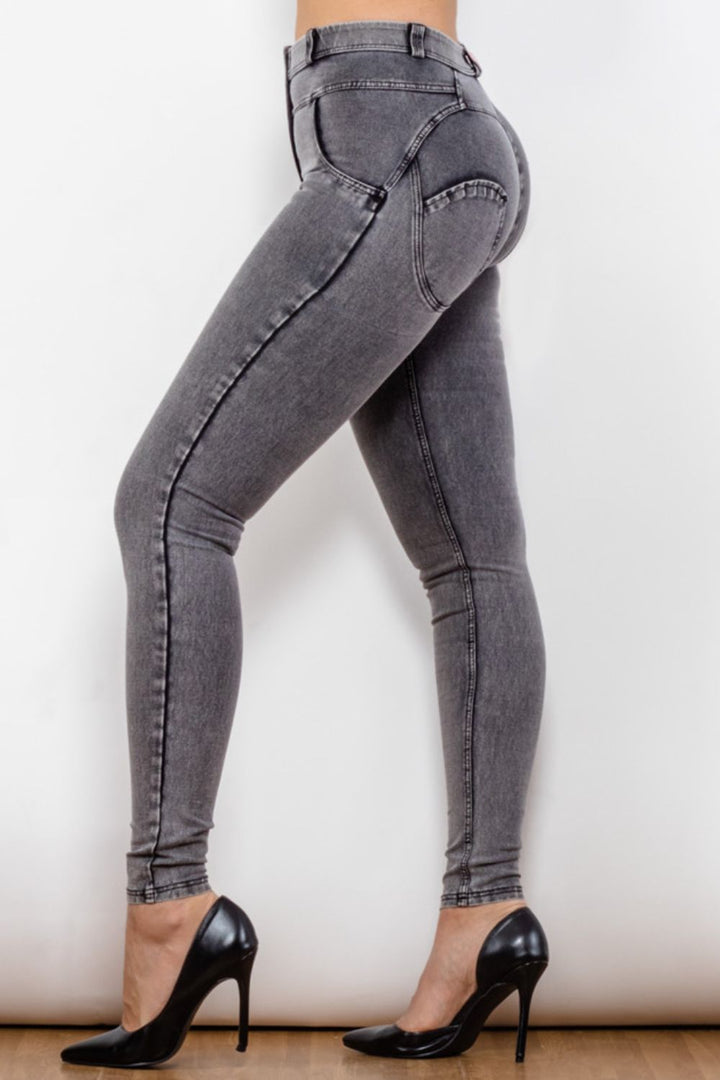 Nika Buttoned Skinny Long Jeans