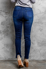 Load image into Gallery viewer, Nika Mid-Rise Waist Distressed Skinny Jeans
