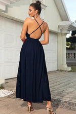 Load image into Gallery viewer, Sleeveless Plunge Neck Slit Maxi Dress
