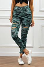 Load image into Gallery viewer, Nika Distressed Camouflage Jeans
