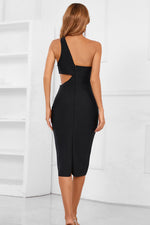 Load image into Gallery viewer, One-Shoulder Cutout Bandage Dress
