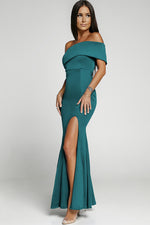 Load image into Gallery viewer, Off-Shoulder Split Fishtail Dress
