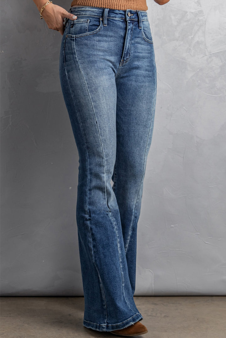 Nika High Waist Flare Jeans with Pockets