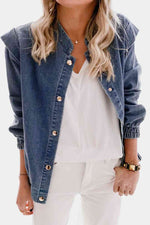 Load image into Gallery viewer, Shoulder Detail Denim Button Down Shirt
