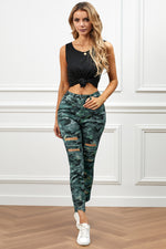 Load image into Gallery viewer, Nika Distressed Camouflage Jeans
