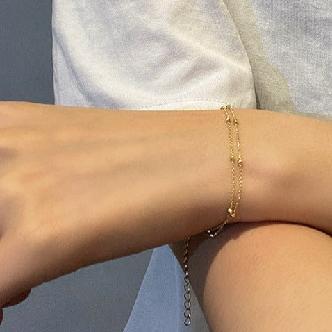 Alexia Gold Double-Layer Bracelet