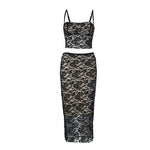 Load image into Gallery viewer, Grace Black Lace Double-layer Two-piece Set
