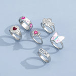 Load image into Gallery viewer, Sadie Silver and Pink Diamond Ring Set
