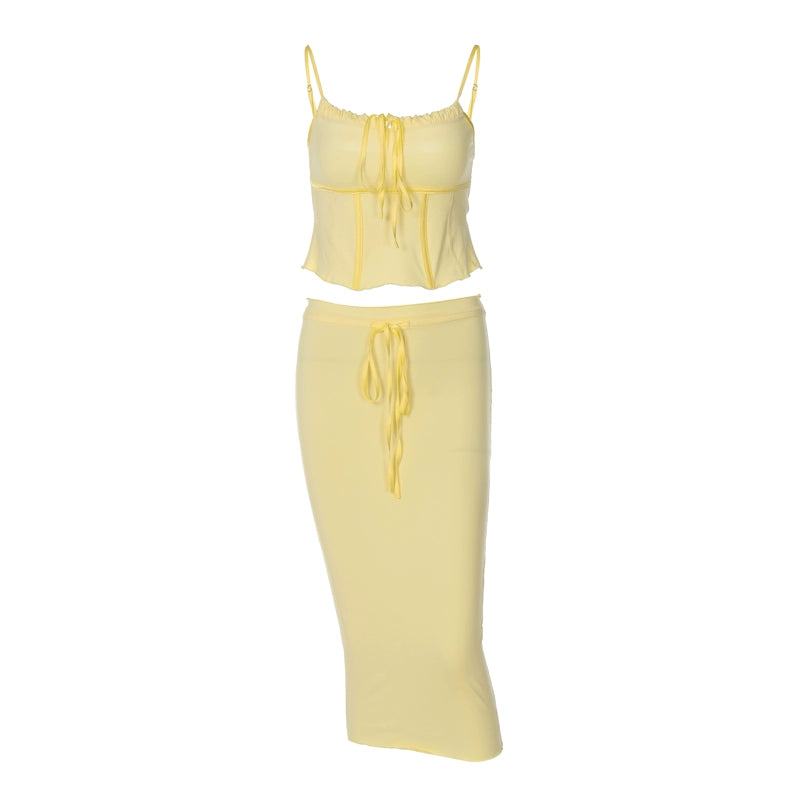 Genesis Yellow Two-Piece Skirt Set