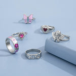 Load image into Gallery viewer, Sadie Silver and Pink Diamond Ring Set
