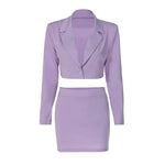 Load image into Gallery viewer, Natalia Lapel Long Sleeve Two-piece Skirt Set
