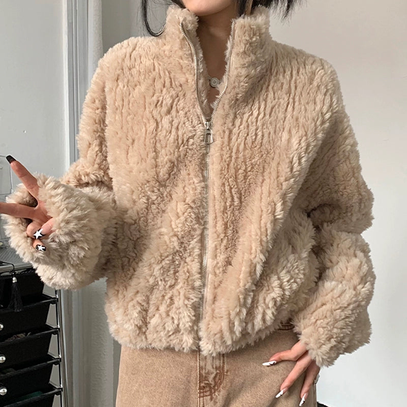 Amelia Imitation Fur Lamb Suit Coat