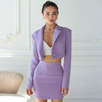 Load image into Gallery viewer, Natalia Lapel Long Sleeve Two-piece Skirt Set
