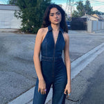 Load image into Gallery viewer, Sofia Blue Denim Overalls Jumpsuit
