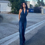 Load image into Gallery viewer, Sofia Blue Denim Overalls Jumpsuit
