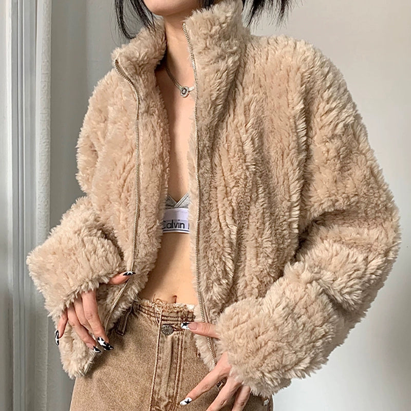 Amelia Imitation Fur Lamb Suit Coat