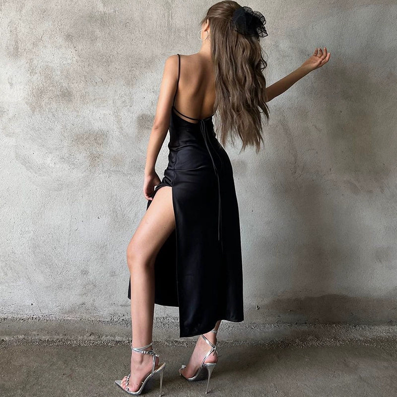 Savannah Backless Black Dress