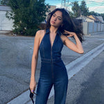 Load image into Gallery viewer, Sofia Blue Denim Overalls Jumpsuit
