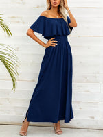 Load image into Gallery viewer, Off-Shoulder Slit Maxi Dress
