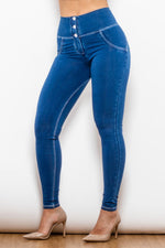 Load image into Gallery viewer, High Waist Skinny Buttoned Long Jeans
