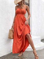 Load image into Gallery viewer, Spaghetti Strap Cutout Tie Back Maxi Dress
