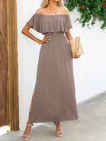 Load image into Gallery viewer, Off-Shoulder Slit Maxi Dress
