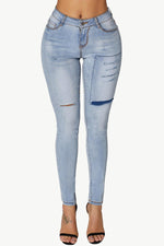 Load image into Gallery viewer, Acid Wash Ripped Skinny Jeans
